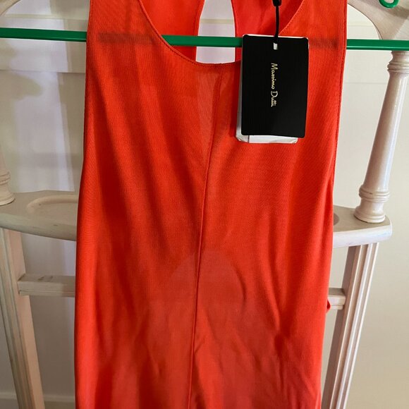 BNWT Massimo Dutti Orange Open Back Maxi  Electric Orange (S) - Picture 6 of 7